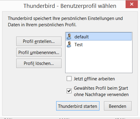Thunderbird profil importieren